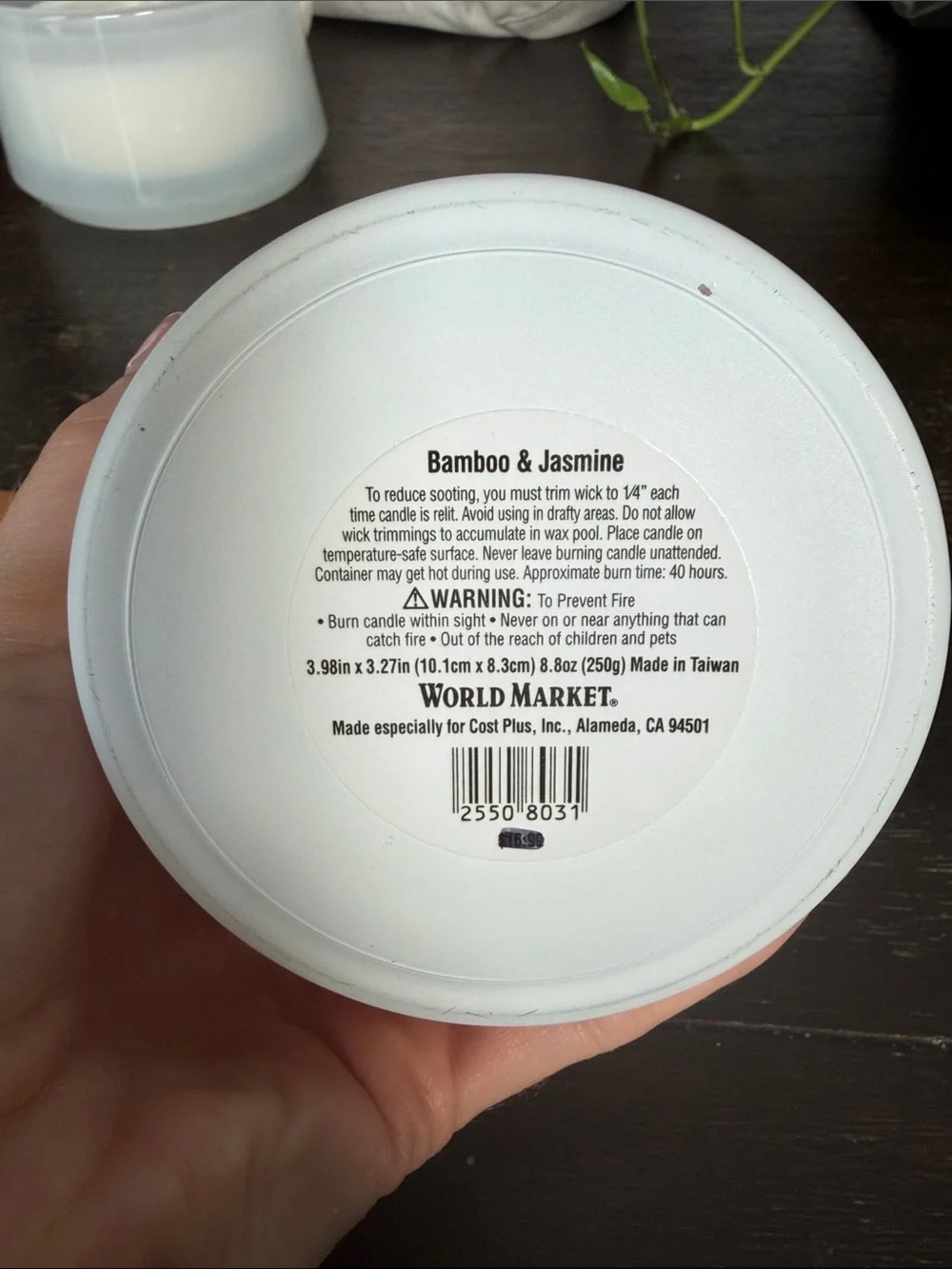 Cost Plus World Market scented candle